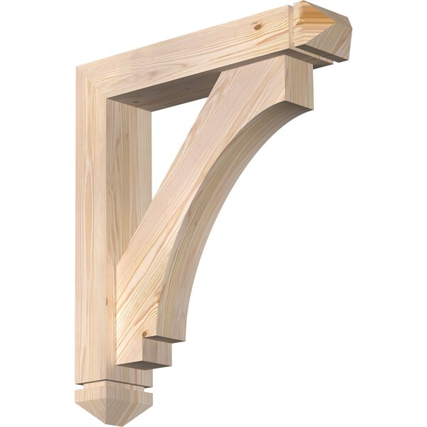 Ekena Millwork Imperial Arts and Crafts Smooth Bracket w/ Offset Brace, Douglas Fir, 5 1/2"W x 26"D x 30"H BKT0604X26X30IMP03SDF - main